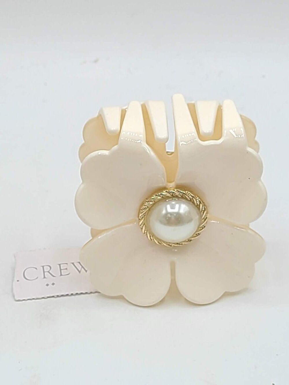 J Crew Factory White Flower Hair Claw Clip NWT